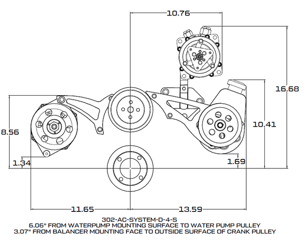 Ford 289-302-351W V-Belt System - AC & Alternator - Black