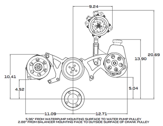 Ford 351C Serpentine System - Alternator Only - Black