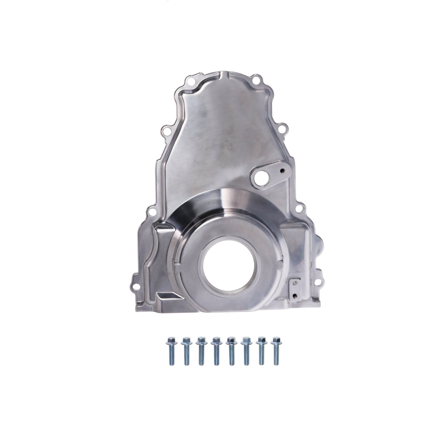 GM LS2/LS3 Polished Aluminum One-piece Timing Cover w/ Hardware & Cam Sensor Provision