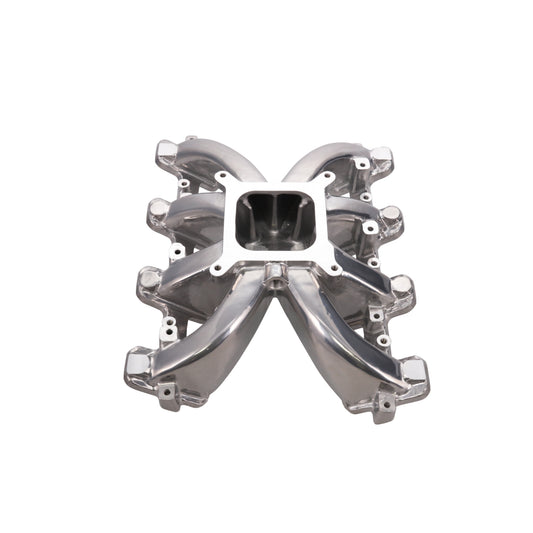 GM LS Cathedral Port Carbureted Single Plane Aluminum Intake Manifold - Polished