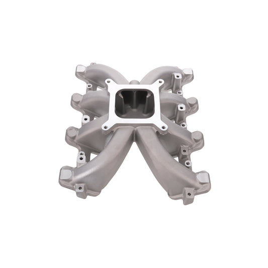 GM LS Cathedral Port Carbureted Single Plane Aluminum Intake Manifold - Satin