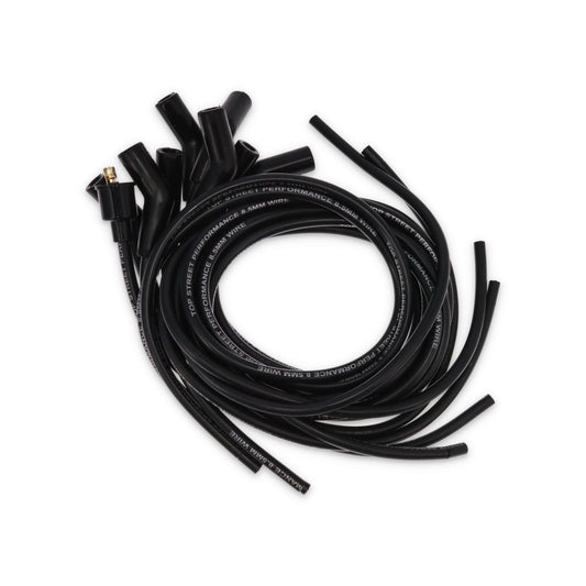 8.5mm Universal Ignition Wires with 135° Plug Boots - Black