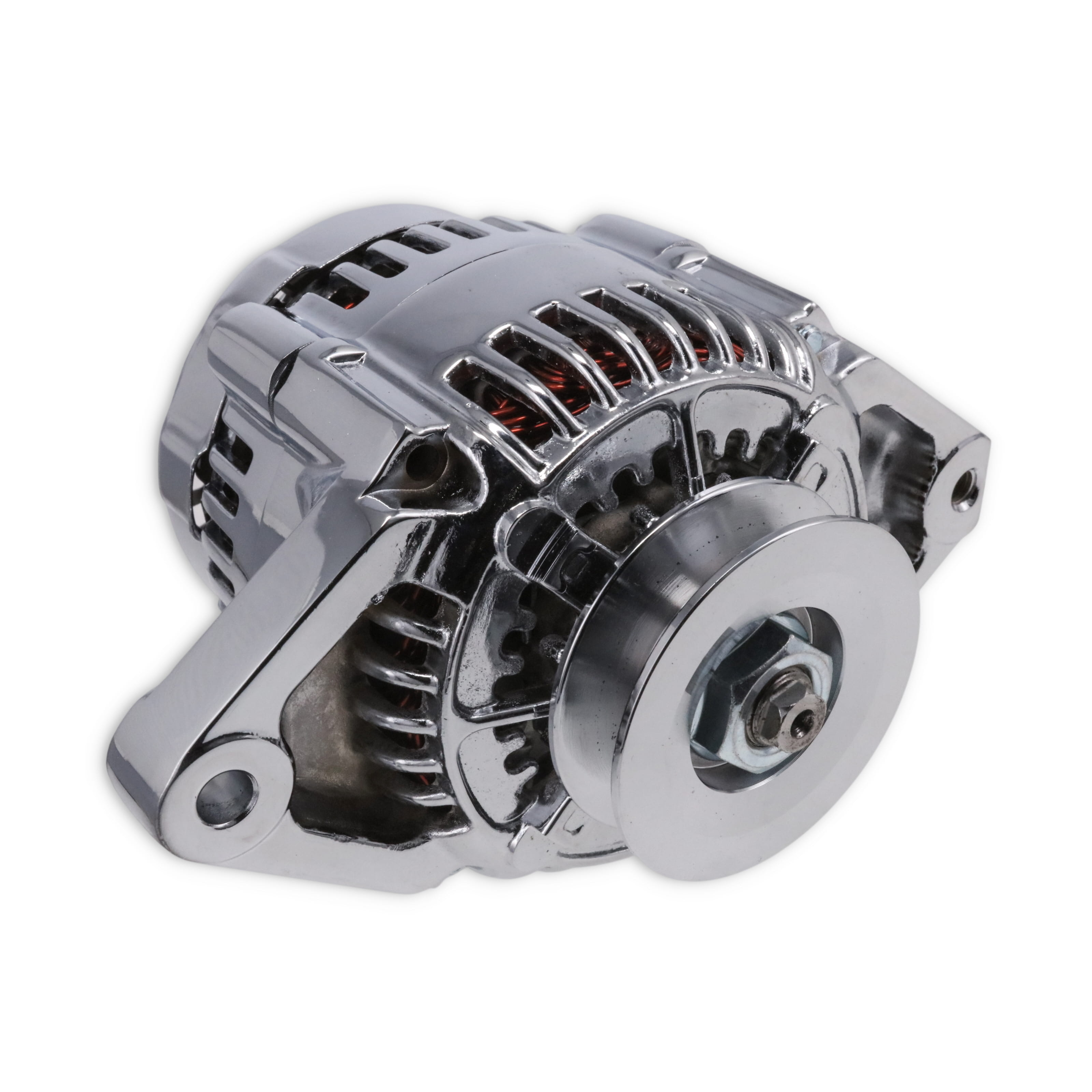 Denso Style 90 Amp Mini Alternator - Chrome – Top Street Performance