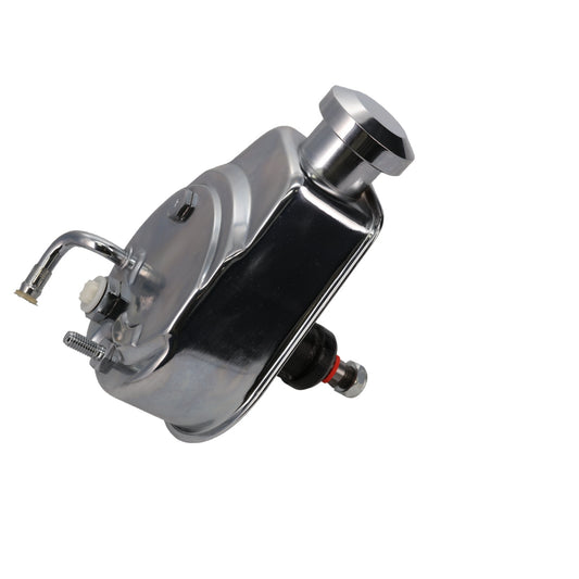 GM Saginaw P Series Power Steering Pump with Angled Fitting - Chrome