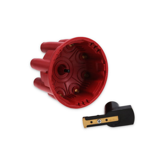 8-Cylinder Female Pro Billet & Ready to Run Cap & Rotor Kit - Red
