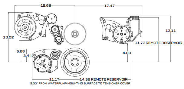Chevy LS Engine Serpentine Conversion - AC, Power Steering & Alternator - Polished