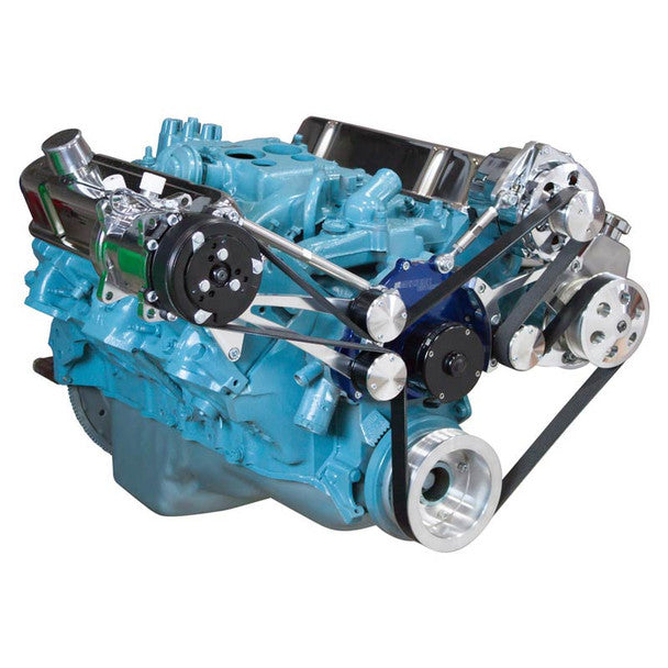 Pontiac Serpentine Conversion - AC, Power Steering & Alternator - Electric Water Pump - Polished