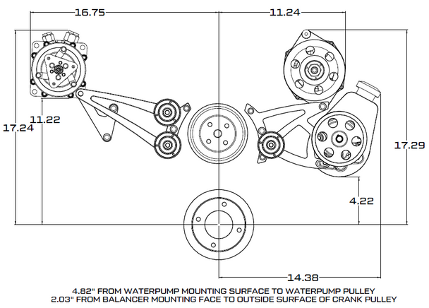 Pontiac Serpentine Conversion - Power Steering & Alternator - Polished