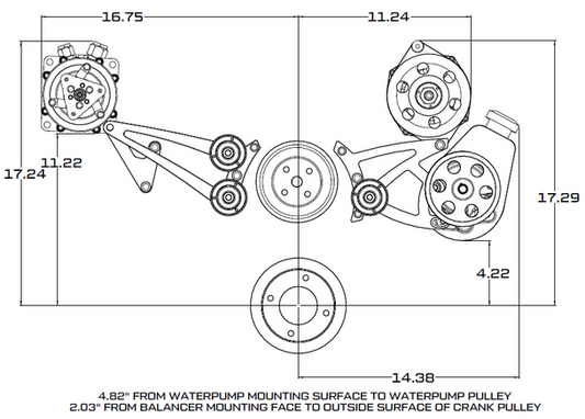 Pontiac Serpentine Conversion - AC, Power Steering & Alternator - Black