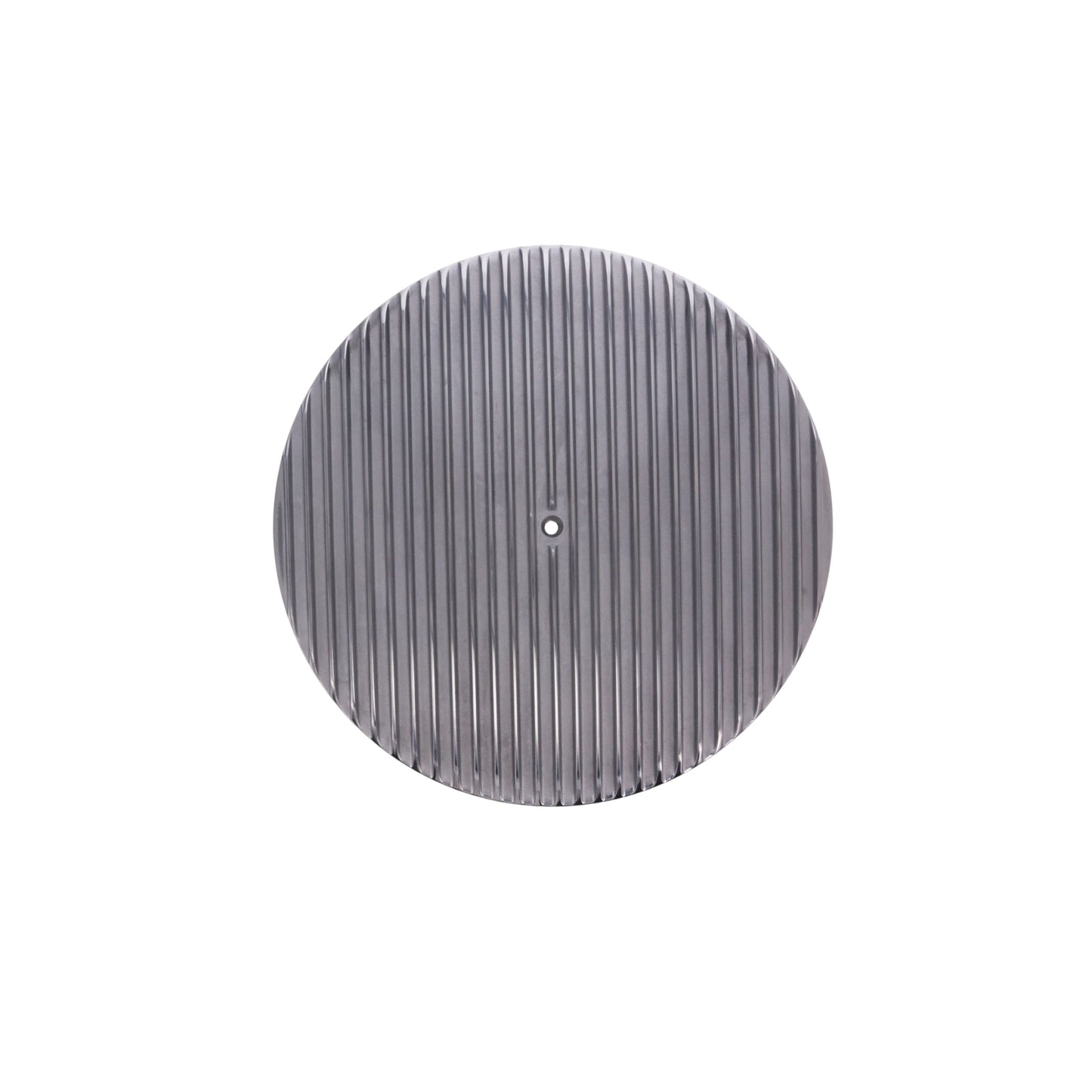 14" X 3" Full Finned Round Aluminum Air Cleaner Kit, Red Washable Filter, Flat Base - Polished