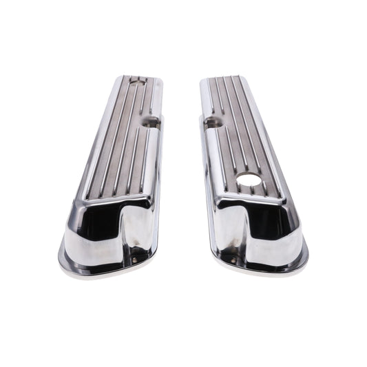 1962-2001 FORD SB 289, 351W Tall Finned Aluminum Valve Cover, 3 13/16" Ht., 1.25" Hole - Polished