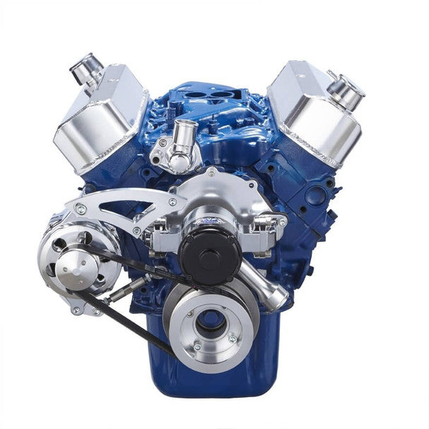 Ford 289-302-351W Serpentine Conversion Kit - Electric Water Pump - Alt Only - Polished