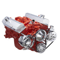 Chevy Small Block V-Belt System - Alternator & Power Steering LWP - Polished