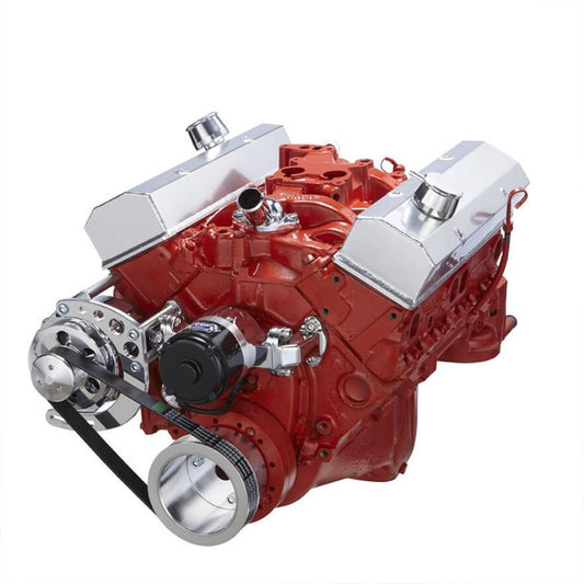Chevy Small Block Serpentine Conversion - Alternator Only, Electric Water Pump - Polished