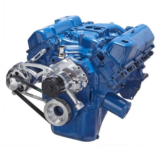 Ford 351C Serpentine System - Alternator Only, Electric Water Pump - Polished