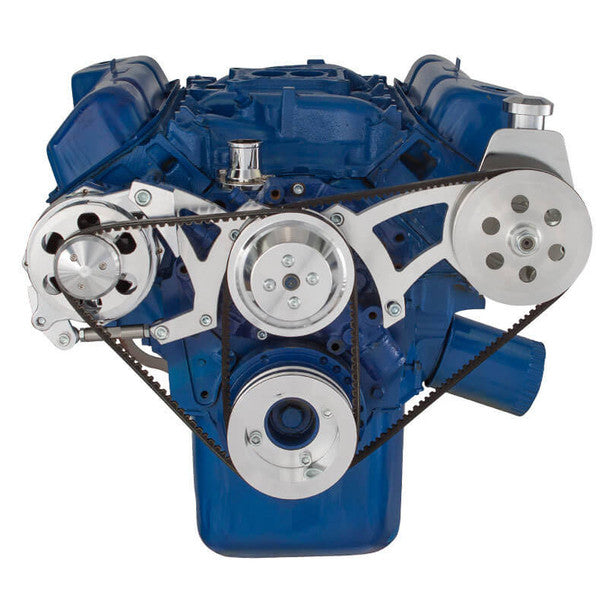 Ford 351C, 351M & 400 V-Belt System - Power Steering & Alternator - Polished