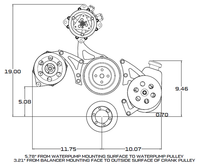 Chrysler Small Block Power Steering & Alternator System (318, 340 & 360) - Polished