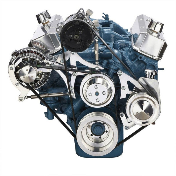 Small Block Chrysler Serpentine Conversion, Air Conditioning and Power Steering - Polished