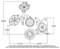 Small Block Chrysler Serpentine Conversion, Air Conditioning and Power Steering - Black