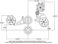 Ford 390 V-Belt System - Alternator & Power Steering with Saginaw Pump - Black