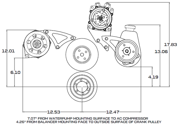 Big Block Chrysler Serpentine Conversion, Alternator Only - Polished