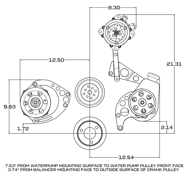 Chevy Big Block Serpentine Conversion Kit - Alternator Only, Long Water Pump - Polished