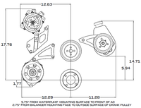 Ford 460 Serpentine System - Power Steering & Alternator - Polished