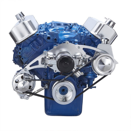 Ford 460 Serpentine System - Power Steering & Alternator - Electric Water Pump - Polished