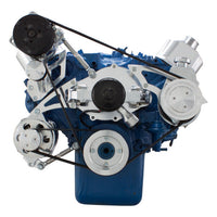 Ford 460 Serpentine System - AC and Power Steering, Electric WP - Polished