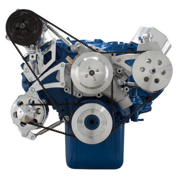 Ford 429-460 Pulley System - AC, Alternator & Power Steering - Polished