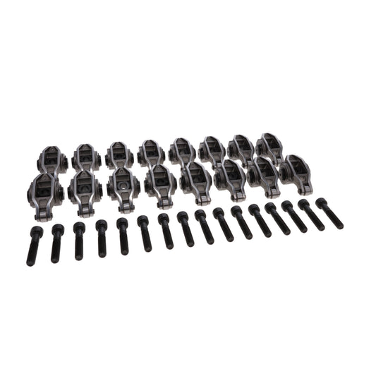 Chevy LS1/LS2/LS6 Pro Series Cast Steel Rocker Arms, 1.7 Ratio, Needle Bearing Trunnion, Needle Bearing Tip