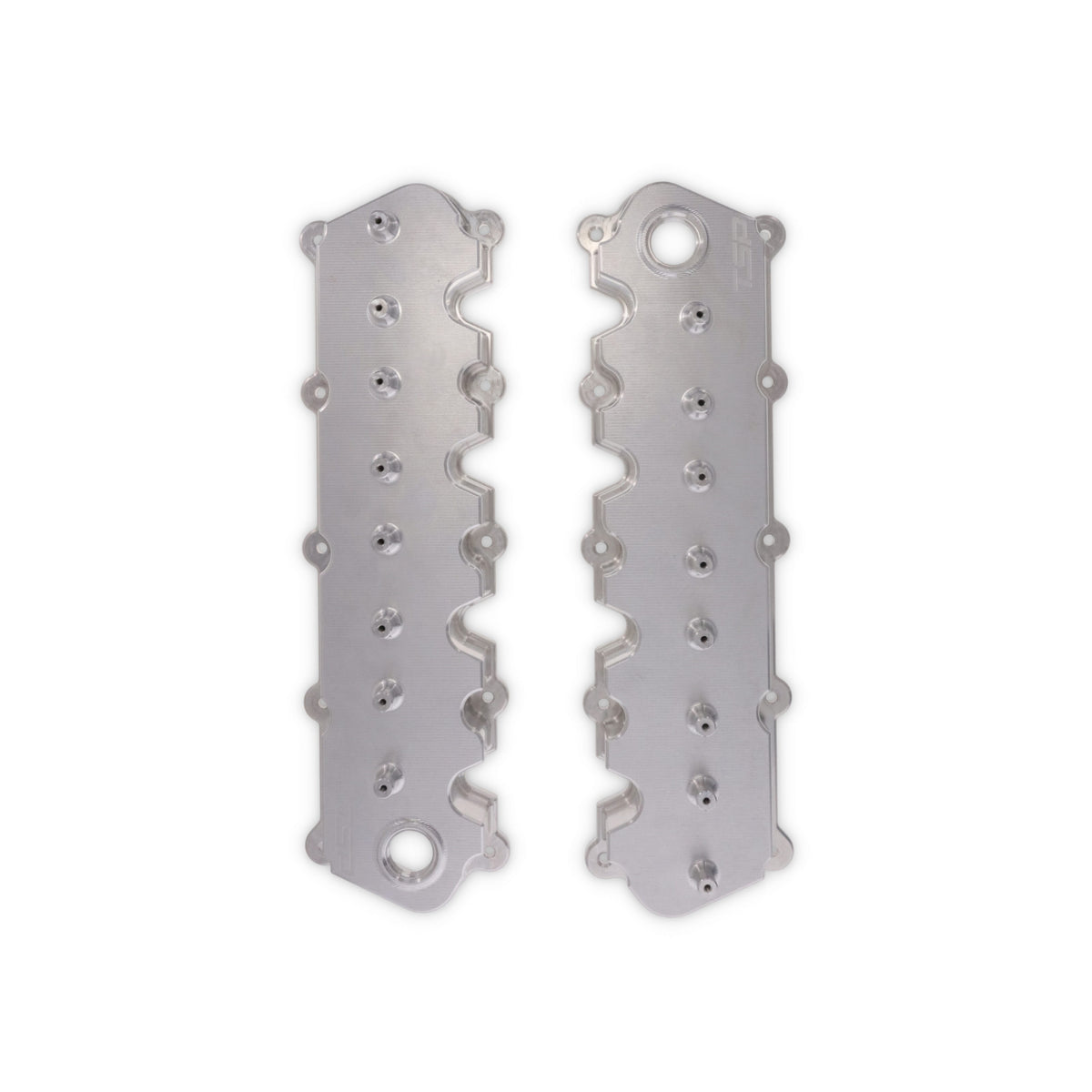 Top Street Performance V Series Ford 7.3L Godzilla Billet Aluminum Valve Covers with Coil Covers - Natural - side view