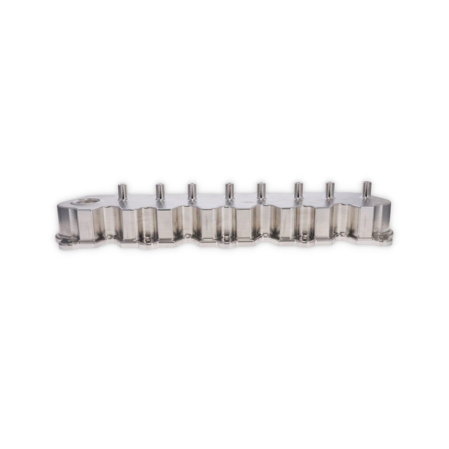 Top Street Performance V Series Ford 7.3L Godzilla Billet Aluminum Valve Covers with Coil Covers - Natural - close-up