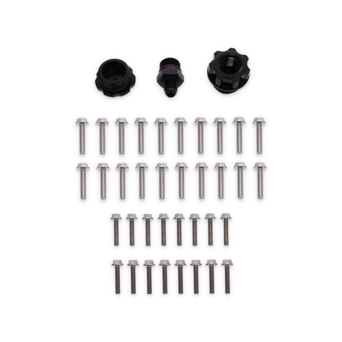Top Street Performance V Series Ford 7.3L Godzilla Billet Aluminum Valve Covers with Coil Covers - Natural - installed on