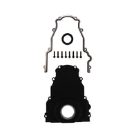 GM LS1/LS6 1-Piece Aluminum Timing Cover with Crank Seal and Gasket - Black