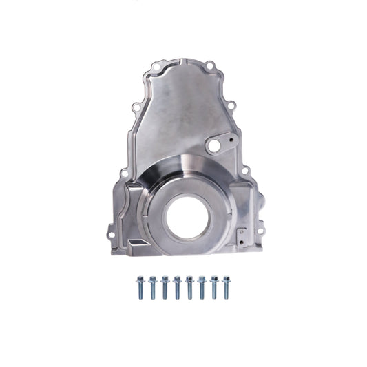 GM LS2/LS3 Polished Aluminum One-piece Timing Cover w/ Hardware & Cam Sensor Provision