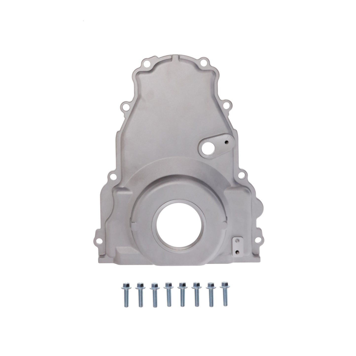 GM LS2/LS3 Satin Aluminum One-piece Timing Cover w/ Hardware & Cam Sensor Provision