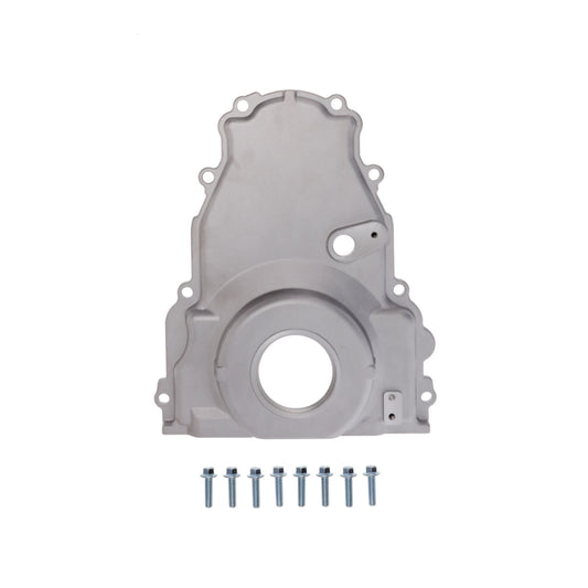 GM LS2/LS3 Satin Aluminum One-piece Timing Cover w/ Hardware & Cam Sensor Provision