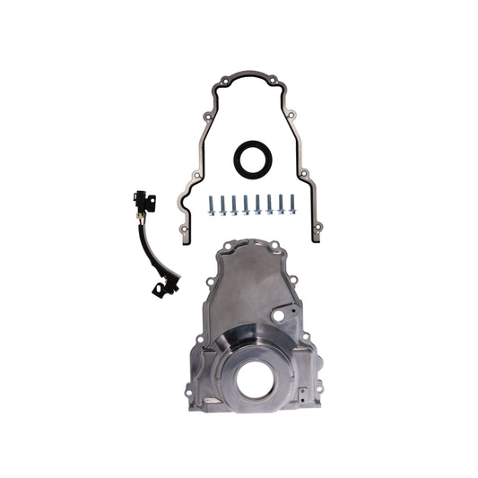 GM LS2/LS3 Satin Aluminum One-piece Timing Cover w/ Gasket & Crank Seal & Hardware