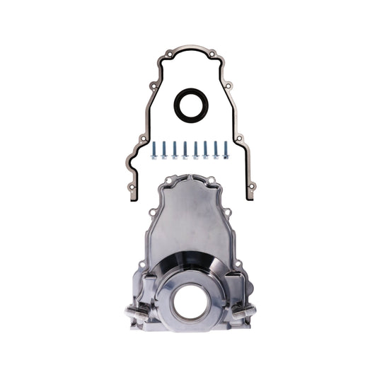 GM LS1/LS6 Polished Aluminum One-piece Timing Cover w/ Gasket & Crank Seal & Hardware