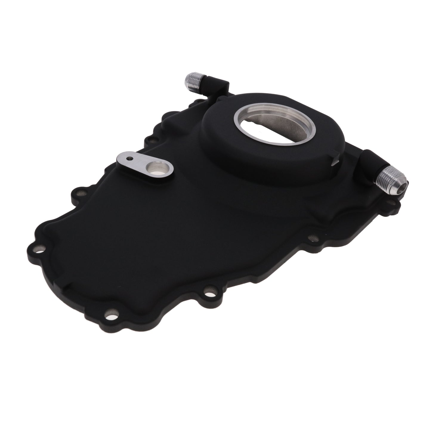 GM LS2/LS3 Black Aluminum One-piece Timing Cover w/ Hardware & Cam Sensor Provision