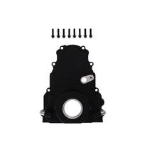 GM LS2/LS3 Black Aluminum One-piece Timing Cover w/ Hardware & Cam Sensor Provision