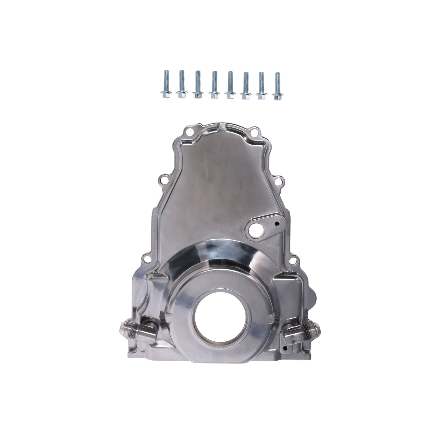 GM LS2/LS3 Polished Aluminum One-piece Timing Cover w/ Hardware & Cam Sensor Provision