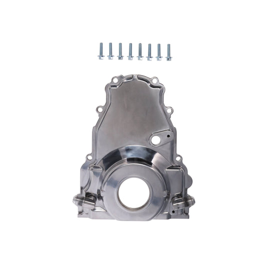 GM LS2/LS3 Polished Aluminum One-piece Timing Cover w/ Hardware & Cam Sensor Provision