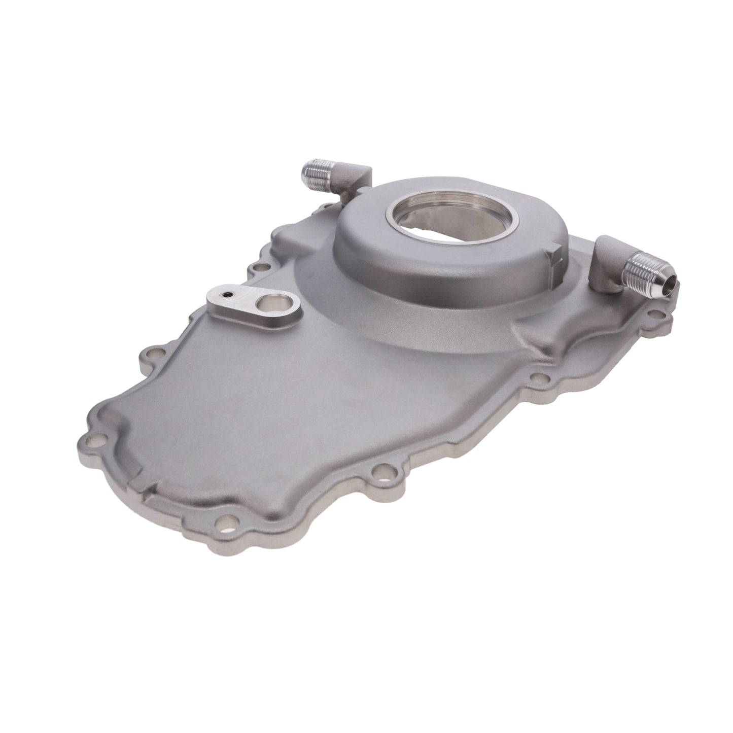 GM LS2/LS3 Satin Aluminum One-piece Timing Cover w/ Hardware & Cam Sensor Provision