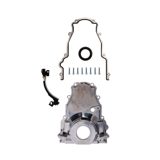 GM LS2/LS3 Polished Aluminum One-piece Timing Cover w/ Gasket & Crank Seal & Hardware