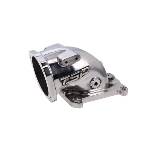GM LS 104mm Cast Aluminum Throttle Body Elbow with 4150 Flange - Polished