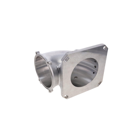 V Series GM LS 105 mm Billet Aluminum Throttle Body Elbow with 4150 Flange - Natural