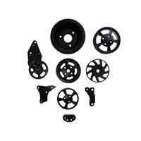 GM LS Serpentine Front Drive System Brackets, Pulleys, and Belt Tensioner - Black