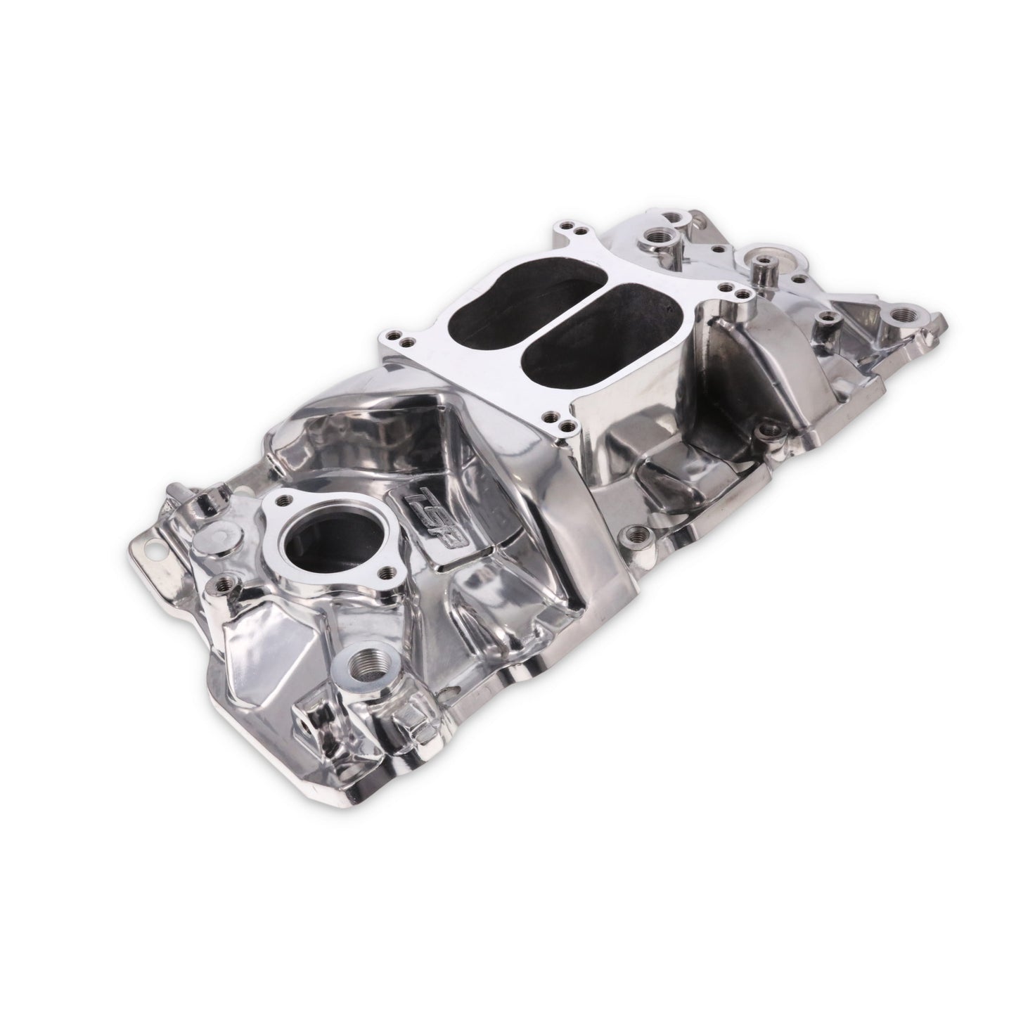Chevy Small Block Carbureted Dual Plane Aluminum Intake Manifold - Polished